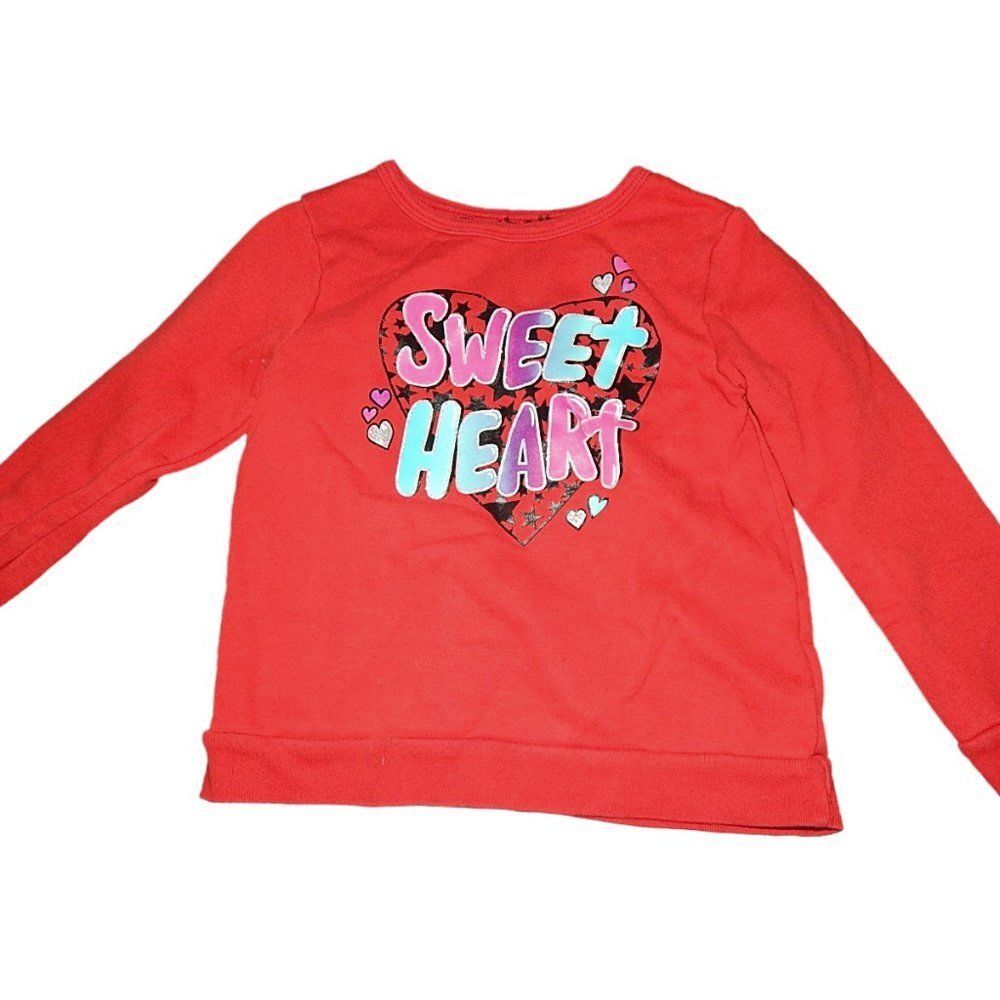 Garanimals toddler girls 5T red Sweet Heart fuzzy warm pullover sweatshirt